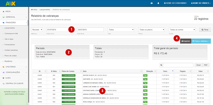 sistemaatix Relatório Financeiro